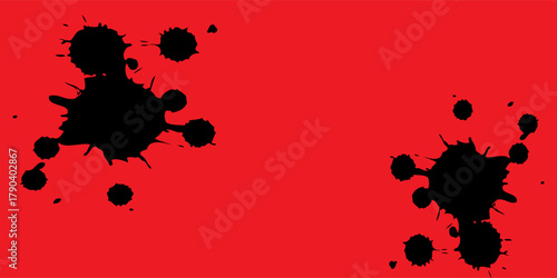 abstract vector splatter blood paint design on black background,paint splash vector illustration design.