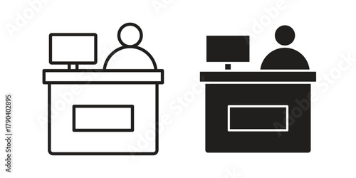 Reception icon vector with glyph style. Stroke liner icons