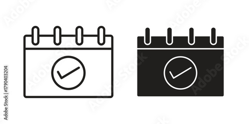 Reservation icon vector with glyph style. Stroke liner icons