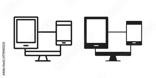 Responsive icon vector with glyph style. Stroke liner icons