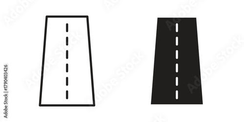 Road icon vector with glyph style. Stroke liner icons