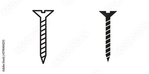 Screw icon vector with glyph style. Stroke liner icons