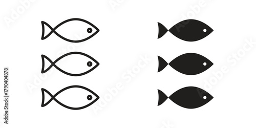 Shoal icon vector with glyph style. Stroke liner icons