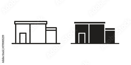 Showroom icon vector with glyph style. Stroke liner icons