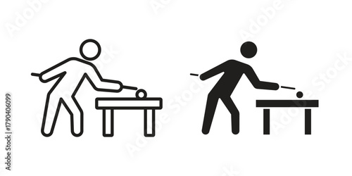 Snooker icon vector with glyph style. Stroke liner icons