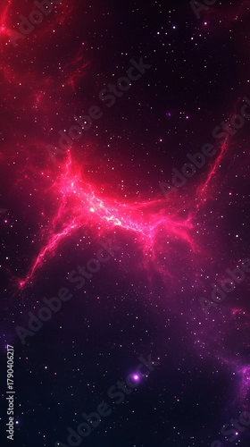 Vivid Cosmic Nebula Glowing in Shades of Pink and Purple in the Depths of Space