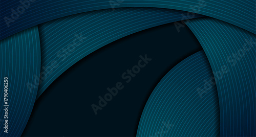 Dark blue waves and lines minimal abstract corporate background. Vector design