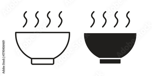 Soup icon vector with glyph style. Stroke liner icons