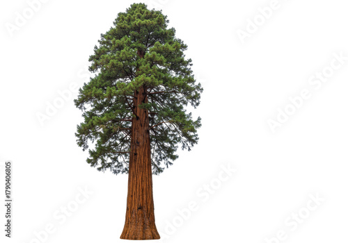 Foto Isolated Giant sequoia tree on nature background featuring lush foliage, a majes