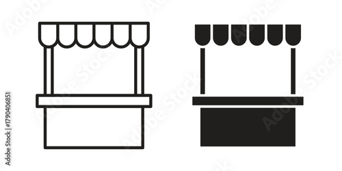 Stall icon vector with glyph style. Stroke liner icons