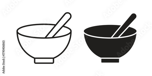 Stew icon vector with glyph style. Stroke liner icons
