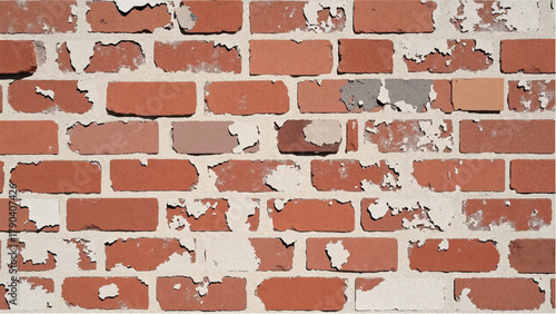 Brick wall background. Seamless brick wall pattern. Brick wall vector illustration with detailed texture. 