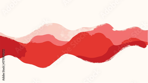 Vibrant red watercolor wave abstract art for branding, design, and creative projects. Abstract red watercolor background.
