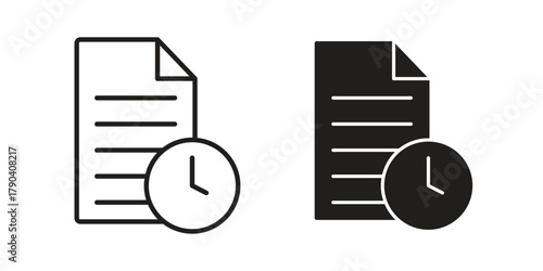 Temporary files icon vector with glyph style. Stroke liner icons
