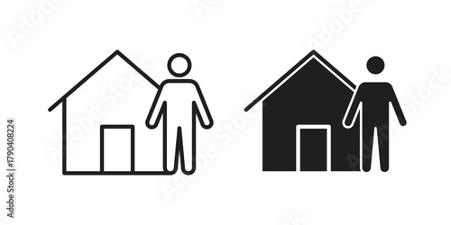 Tenant icon vector with glyph style. Stroke liner icons