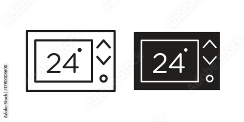 Thermostat icon vector with glyph style. Stroke liner icons