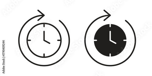 Timelapse icon vector with glyph style. Stroke liner icons
