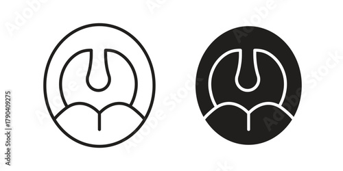 Tonsil icon vector with glyph style. Stroke liner icons