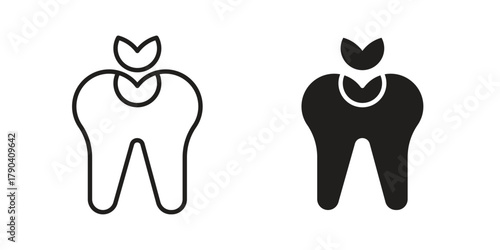 Tooth filling icon vector with glyph style. Stroke liner icons
