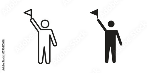 Tour guide icon vector with glyph style. Stroke liner icons