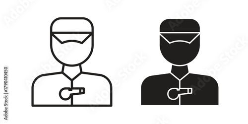 Trainer icon vector with glyph style. Stroke liner icons