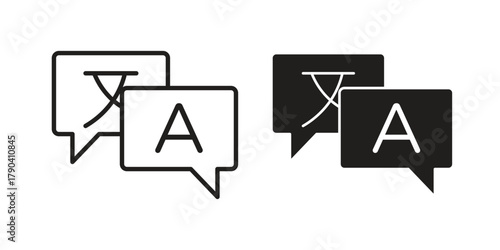 Translator icon vector with glyph style. Stroke liner icons