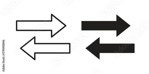 Transfer icon vector with glyph style. Stroke liner icons