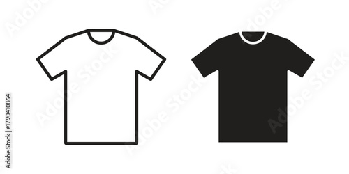 Tshirt icon vector with glyph style. Stroke liner icons