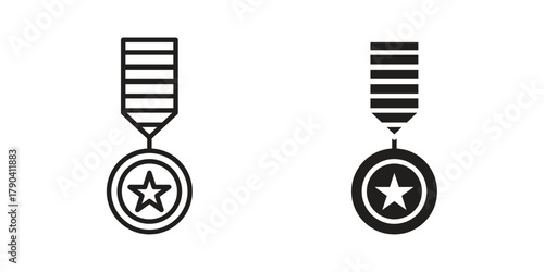 Veteran icon vector with glyph style. Stroke liner icons