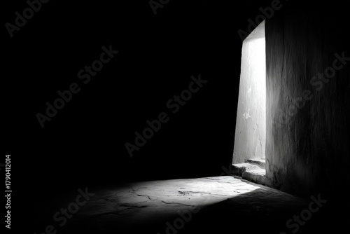 Exploring the Depths of a Dark Tunnel With an Illuminated Circular Opening
