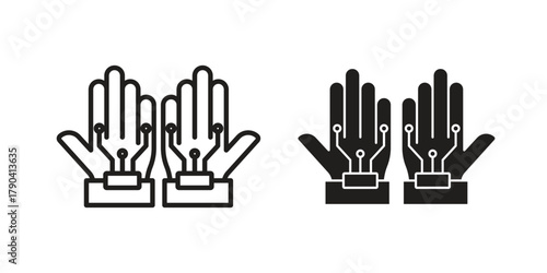 Wired gloves icon vector with glyph style. Stroke liner icons