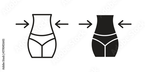 Women waist icon vector with glyph style. Stroke liner icons