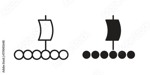 Wood Raft icon vector with glyph style. Stroke liner icons