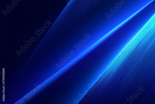 Dynamic Blue and Black Abstract Design With Layered Shapes Creating Depth and...