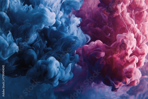 Colorful Swirling Patterns Created by Ink Dispersion in Water During Bright D...