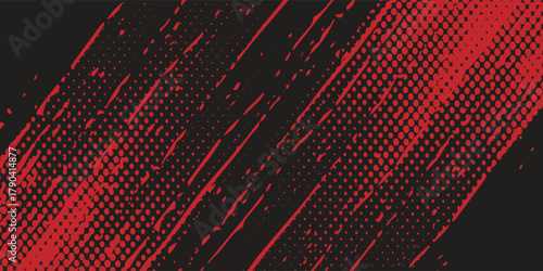 Halftone dots red and blue color pattern gradient grunge texture background. modern illustration eps10