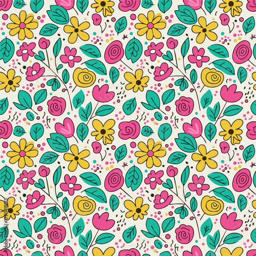 seamless background with flowers