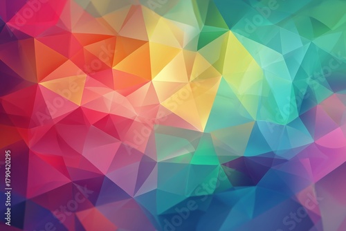 Colorful Geometric Pattern Displays Vibrant Hues and Shapes in a Dynamic Back...