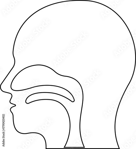 Throat Icon represents human health, medical care. This premium vector concept focuses on the throat area, depicting the neck and respiratory system as a symbol of voice, breathing, and wellness.