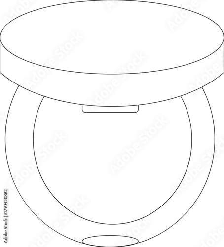 Makeup palette icon, dual pans and applicator in solid and outline styles for beauty products and cosmetic designs transparent background.