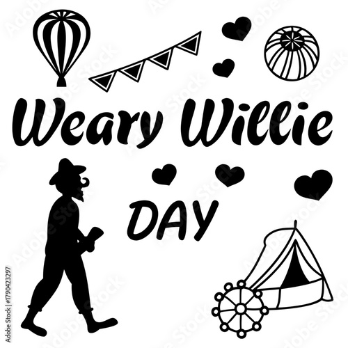 WEARY WILLIE DAY vector illustration 
