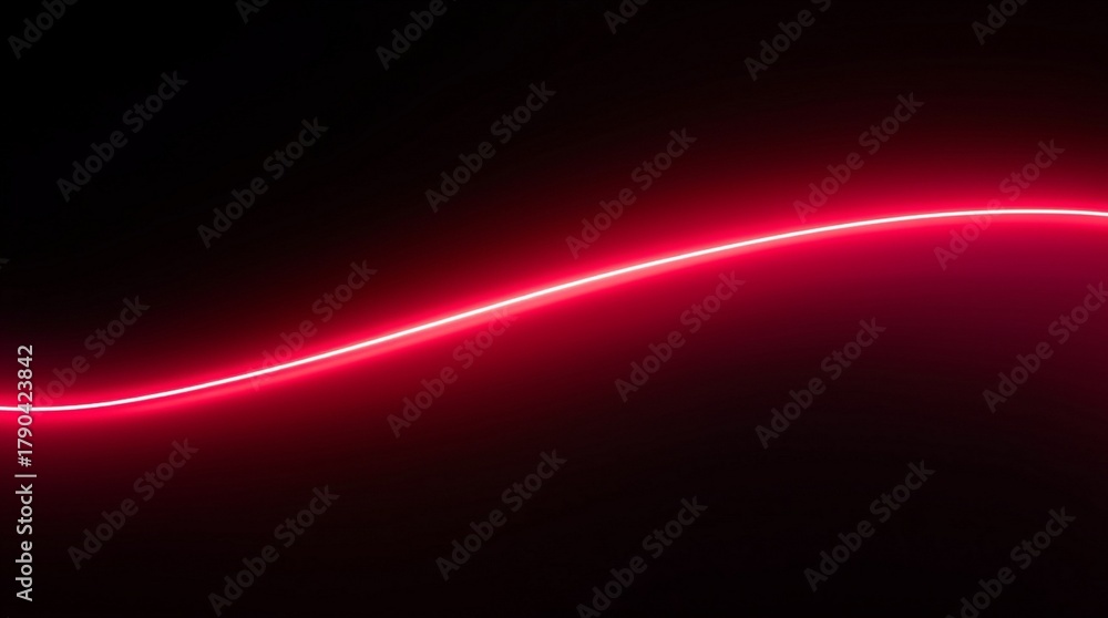 Obraz premium Red Light Wave on Black Background