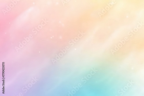 A soft, pastel gradient background with dreamy hues of pink, blue, and green, creating a serene and calming atmosphere.