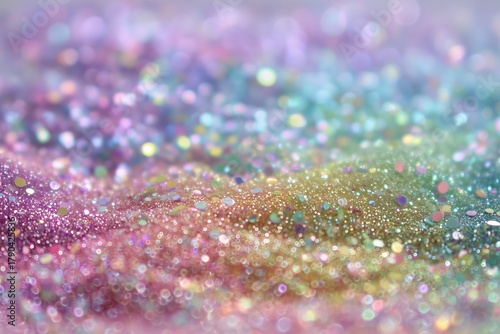 Glittery Texture With Colorful Shimmers Reflecting Light on a Surface