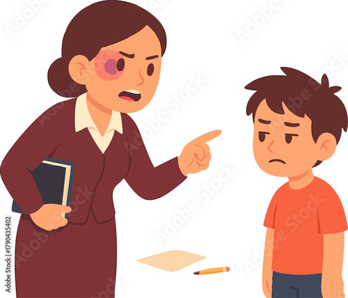 The teacher was annoyed and angry