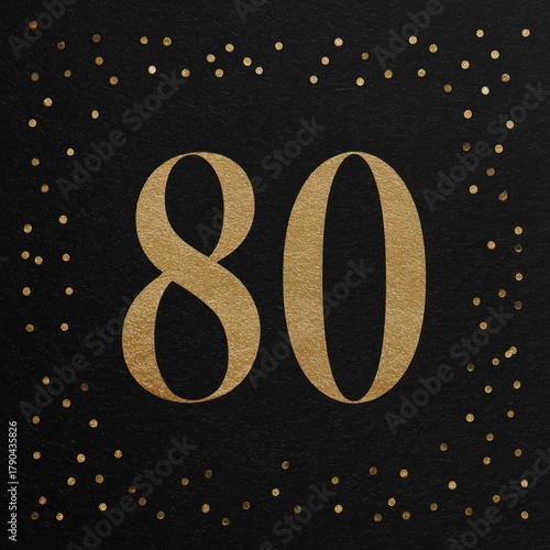Celebrating an 80th Birthday With Golden Accents and Festive Decorations
