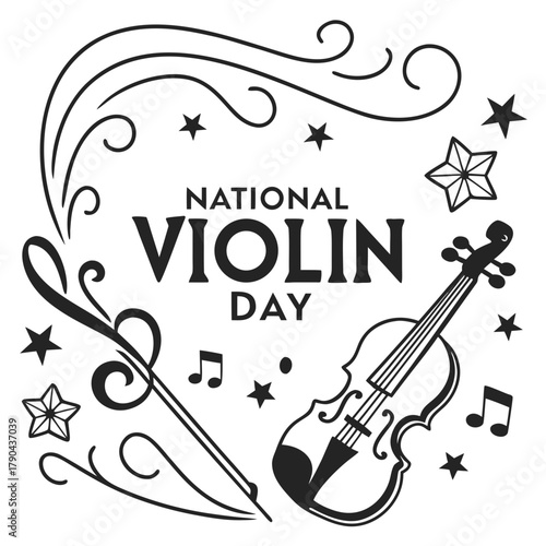 NATIONAL VIOLIN DAY vector illustration