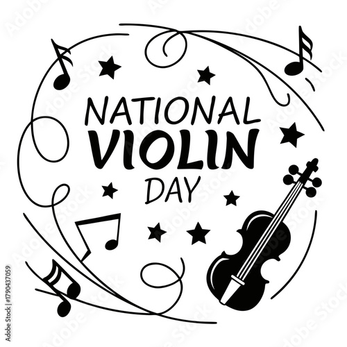 NATIONAL VIOLIN DAY vector illustration isolated on white background