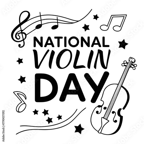 NATIONAL VIOLIN DAY vector illustration isolated on white background