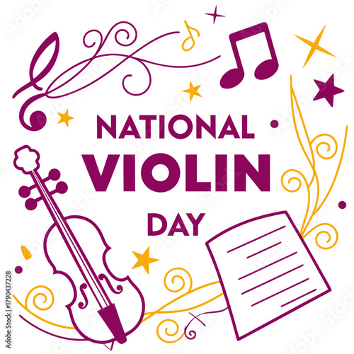 NATIONAL VIOLIN DAY vector illustration